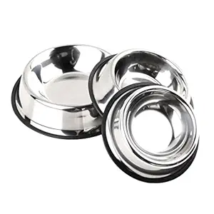 King International Stainless Steel Pet Bowl (15,17 and 18 cm) - Set of 3 Pieces