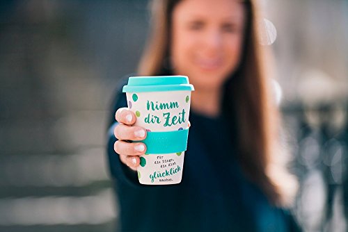 Grafik Werkstatt 60632 Bamboo-to-tg-Becher, Nimm dir Zeit für Dinge…, Kaffeebecher, spühlmaschinengeeignet Mikrowellentauglich, Bambus, beige, 9 x 9.5 x 14 cm - 2