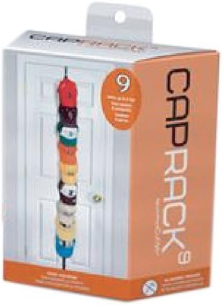 CapRack 9 - Baseball Cap Organizer (Black) (76.5"H x 1"W x 0.2"D) by PERFECT CURVE