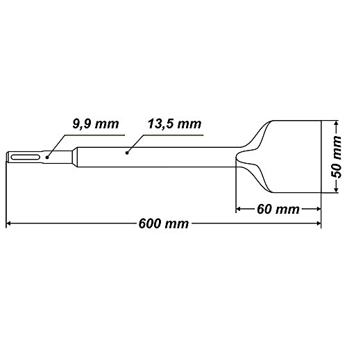 SDS Plus Meißel / Breitmeissel / Fliesenmeißel 50 x 600 mm - 5