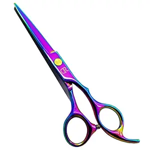 Professional Hair Cutting Shears,6 Inch Barber hair Cutting Scissors Sharp Blades Hairdresser Haircut For Women/Men/kids 420c Stainless Steel Rainbow Color