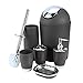 Produktbild Bad-Accessoires-Set, Switchali 6tlg Bad-Accessoires-Set, Switchali 6tlg Badset Lotion-Flaschen, Zahnbürstenhalter, Zahn-Becher, Seifenschale, Toilet Bürste, Mülleimer (Schwarz)