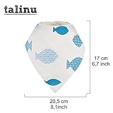 TALINU 5er Baby Dreieckstuch mit Druckknöpfen aus 100% Baumwolle I 2 Jahre Zufriedenheitsgarantie I Latz, Lätzchen, Babylätzchen, Spucktuch, Sabber-Lätzchen - 3