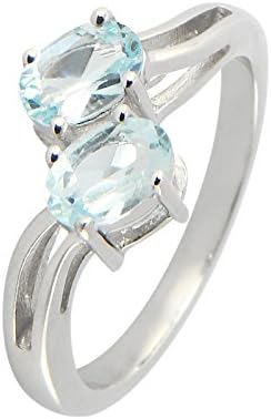 925 Sterling Silver Topaz Ring Blue Topaz Ref 45127