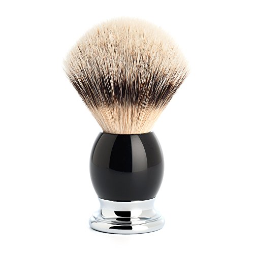 Muhle Sophist Silvertip Badger Hair Shaving Brush With Black Resin And Chrome Handle