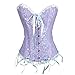 Produktbild VEMOW Elegante Damen Vintage Gothic Party Blumen Braut Dessous Schnüren Schlank Lace Up Satin Ohne Knochen Korsett Bustier Tube Top(X1-Violett, EU-38/CN-L(Oberteile))