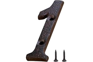 Zayookey Numéros d'Adresse de Maison Métal Numéros de Rue House Numbers Numéros de Porte pour Mur Logo (Numéro 1)