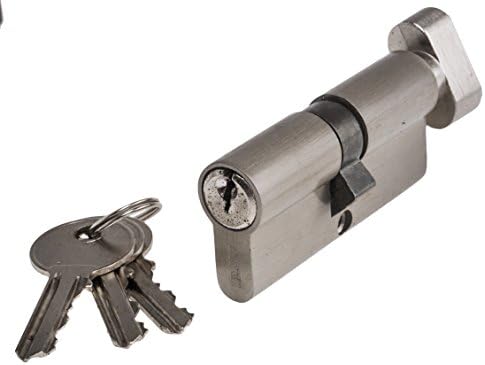 Euro Profile Security Anti Drill Door Thumb Turn Cylinder Lock 70mm (35/35mm) Satin Chrome