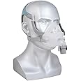 Full Face Mask with Free Adjustable Soft Headgear for Sleep, Forehead Frame-Free Design (Medium)