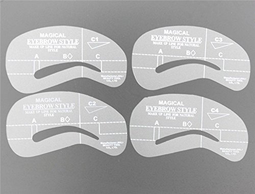 VALUE MAKERS® 3 Farben-Augenbrauen Shaping Puder professionellen Make-up-Palette + 4-Augenbraue-Schablonen + flüssige Grundlage Bürsten + Toothbruth Form Puderpinsel Schönheit kosmetische Tools Kit - 3