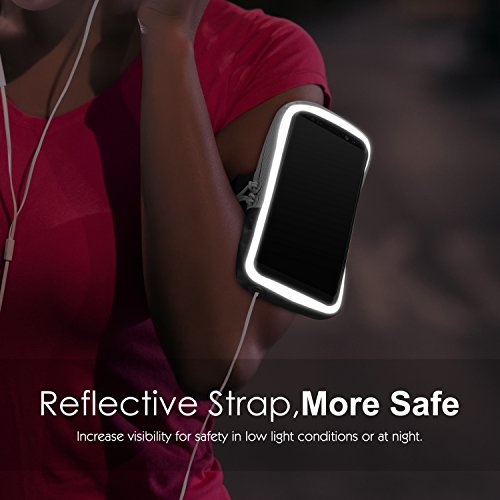 MoKo Sports Armband Bag per iPhone & Galaxy, Bracciale Borsa da Corsa con Finestra Touch Chiara, per Samsung Galaxy Note 8 / S8+, Apple iPhone X / 8 Plus/ 8 / 7 Plus / 6s â€“ Nero