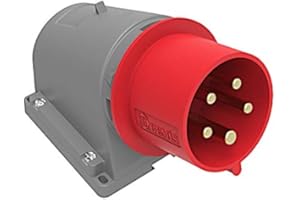 AW-Tools CEE Wand-Stecker 32A/400V 5-polig rot 6h IP44 Phasenwender Schiefflächenstecker