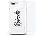 Produktbild Luxendary Designer, 3D-Druck, Mode, Luftpolster-Kissen, 360 Glas-Schutz-Set für iPhone 8/7 Plus, transparent, Name: Roberta, Handschrift-Stil, farblos