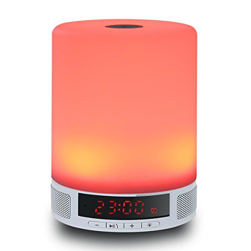Preisvergleich Produktbild Anokay Alles In Einem Tragbarer Drahtloser Bluetooth Lautsprecher und LED Stimmungslicht Farbewechsel / Lichtwecker / Schlummerlicht / TF Karte Unterstützt / Freisprechen für Smartphone