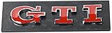 3d emblema logo GTI 3D07229 - Rojo Emblema cromado 3D etiqueta insignia logotipo decorativo coche (3M autoadhesivo) GTI
