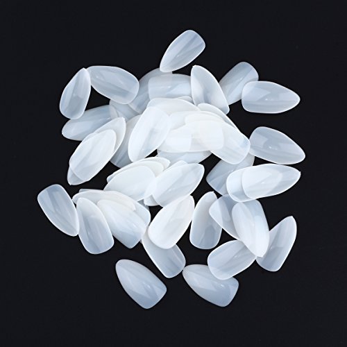 MAKARTT®500 Pcs French Natural Sharp Ending Full Cover Stiletto False Nail Tips (Natural)