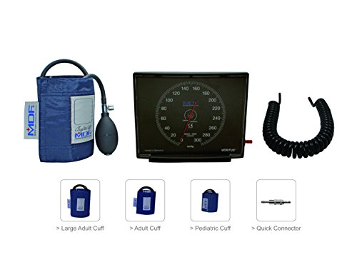 Preisvergleich Produktbild MDF® Veritus™ Blutdruckmesser Aneroid, Wand- und Tisch-Gerät - Große Erwachsenen-, Erwachsenen- und Kinder-Manschetten mit Schnell-Lösevorrichtung enthalten - Marineblau (MDF840D-04)