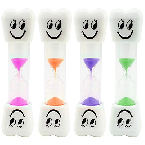 com-four® 4X Cepillo de Dientes, Reloj de Arena con Arena [Color varía] (04 Piezas - Mix3)