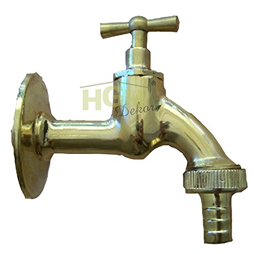 Wandbrunnen Elba Becken Wandteil 1/2″ Messing Wasserhahn Steinfigur Gartendekoration Wasserstelle Zapfsäule (alt patiniert) - 5