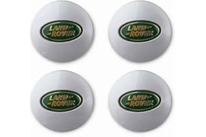 NIRBO Lot de 4 Capuchons de moyeu Central de Roue de Voiture chromés 62 mm pour Land Rover SV Freelander Discovery Defender Range Rover Evoque Sport, Garniture d'insigne d'autocollant de Pneu,G