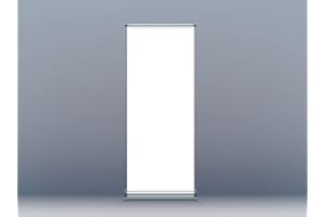 Oedim Roll Up Croma bianco, 85 x 200 cm, stampa inclusa, massima qualità di stampa, anti-piegamento, anti-oscillazione, espositore pubblicitario arrotolabile.