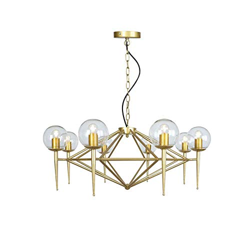 Preisvergleich Produktbild Kreative Glaskugel Deckenpendelleuchte Nordic Postmodern Metall Hotel Restaurant Cafe Dekoriert Hängelampe Kronleuchter E27 Led Luxus Deckenleuchte Laterne