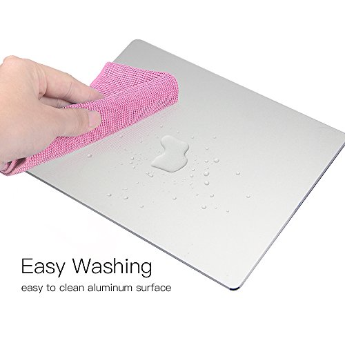 Gaming Maus Pad, jtdeal 3 mm Aluminium Metall Mousepad Mats mit wasserdichter Unterseite aus rutschfestem Gummi und Micro Sandstrahlung Oberfläche, Aluminium, für schnelle und präzise Kontrolle (Silber, 29,2 cm) - 7