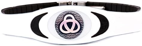 Infinity Pro ION CORE Wristband - Over 4000 Negative Ions Adjustable Bracelet - Tourmaline, Titanium, Germanium, Far Infrared, Alpha Waves, Negative Ions. For Golf, Sport, Sleep. Custom Fit Size &amp; Stainless Steel Clasp (Stealth White/Black)