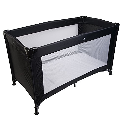 Safetots Sleep and Go Travel Cot Black with Deluxe Mattress