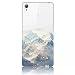 Produktbild Vandot 1X 0.5MM 3D HD Exklusive Ultra Thin Leicht TPU Silikon Translucent Hülle Matt Für Sony Xperia Z5 Compact Muster Pattern Protektiv Case Skin Back Cover Tasche Anti Finger Premium Shell Slim Etui Schale Bumper Transparent Klar - Himmel Sky Schnee Berg Mountain - Blau Blue Weiss