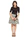Cottinfab Black & Cream-Coloured Printed Fit & Flare Dress RS.699.00