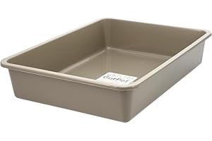 GARPET Arenero para Gatos en 5 Tallas Arenero para Gatos sin Tapa WC para Gatos Arenero con Forma de Concha Gris esquinero higiénico Talla MAX