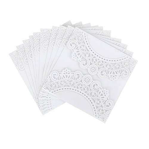 LUOEM 10Pcs Hochzeit Einladungskarte Europäischen Stil mit Umschlag Seile - 5