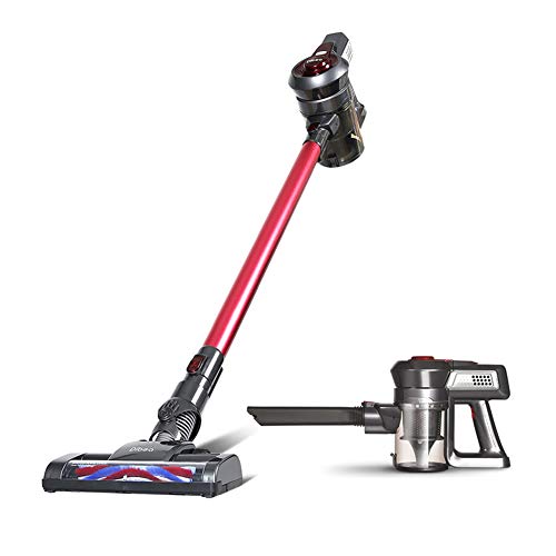Preisvergleich Produktbild OOFAN Kabelloser Staubsauger Wiederaufladbarer Vertikaler und Handgeklappter Staubsauger Hohe Leistung Staubsauger Wandhalterung Rot