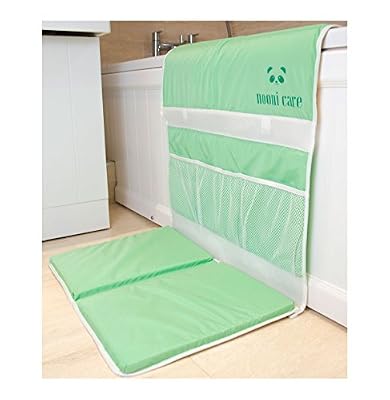 Nooni Care Bébé Tapis de Bain avec Repose Genoux et Accoudoir, Genouillère Polyvalente pour Baignoire, Vert