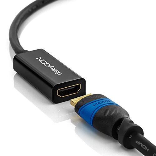 deleyCON DisplayPort zu HDMI Adapter-Kabel – 4K / 2160p / 1080p / 3D / Audioübertragung – DP Stecker auf HDMI Buchse – vergoldet – TV / PC / MAC - 6