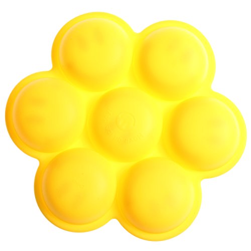 wortek Eiswürfel Schale Smiley Fun Form für 7 Würfel / Kugeln Gelb - 3