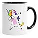Produktbild Einhorn-Tasse tanzendes Einhorn Dabcorn Dabbing Unicorn Dab dabbendes Einhorn MoonWorks® schwarz unisize