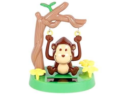 Preisvergleich Produktbild Alsino Solaraffe schaukelnder Affe 57 / 9748 Wackelfigur Schaukelaffe Solarfigur Äffchen