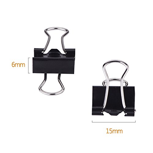 Mini Clips de Pinzas Met  licas de Papel  Negro  2   60 Piezas  15 mm 