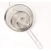 Kitchen Strainer Set of 3, Diameter 7/12/18 cm, Stainless Steel Strainer, Fine Mesh Strainer with Handle, for Draining Pasta,