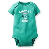 Carters Baby Girls Short Sleeve Bodysuit Turquoise - Daddy and I Agree 18M