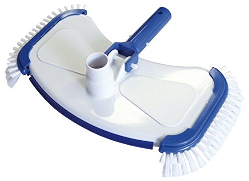 Miganeo® Poolreinigung Bodensauger De Luxe, mit seitlichen Bürsten, Schlauchanschluss ؘ˜ 32/38 mm, für Teleskopstange, Weiß, 360x200 mm