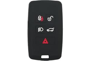 BROVACS Silikonskyddsfodral hållare skinnjacka kompatibel med LAND ROVER Range Rover Discovery JAGUAR 5 knappar smart fjärrko