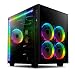 Produktbild anidees AI Crystal Cube AR V2 EATX/ATX PC Gaming Gehäuse mit Zwei Kammern aus gehärtetem Glas mit 5 RGB-Lüftern / 2 LED-Streifen - Schwarz AI-CL-Cube-AR2