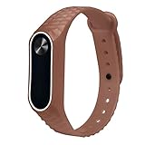 IGEMY Diamant-Doppel-Farbband für XIAOMI MI Band 2, Light Silikon WristBand Armband Ersatz (Kaffee)