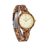 Damen holzuhr-UWOOD Luxus Handgemachte Holzuhr 35mm Natürliches Holz Analog Quarz Armbanduhr Frauen Uhren(Schwarz Sandalholz) …