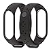 Produktbild Armband Für Xiaomi Mi Band 3 Band, MuSheng Silikon Weich Sport Uhrenband mit Rahmen Band Ersatz Fitness Mode Verstellbar Smart Watch Strap (Schwarz)