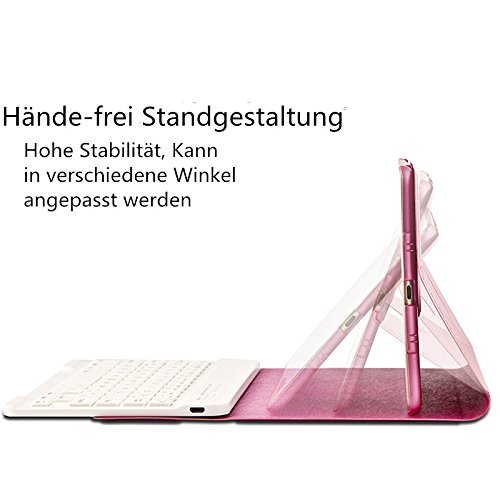 iPad mini Deutsche Bluetooth Tastatur, COO Schutzhülle-Tastatur für Apple iPad mini 123, 3in1 Tastatur gilt für IOS, Android, windows System, auch Smart cover mit automatischer Wake/sleep Funktion und Multi-Angle Ständer. - 2