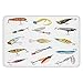 Produktbild XIAOYI Bathroom Bath Rug Kitchen Floor Mat Carpet,Fishing Decor,Several Fish Hook Equipment Objects Trolling Angling Netting Gathering Activity,Multi,Flannel Microfiber Non-Slip Soft Absorbent